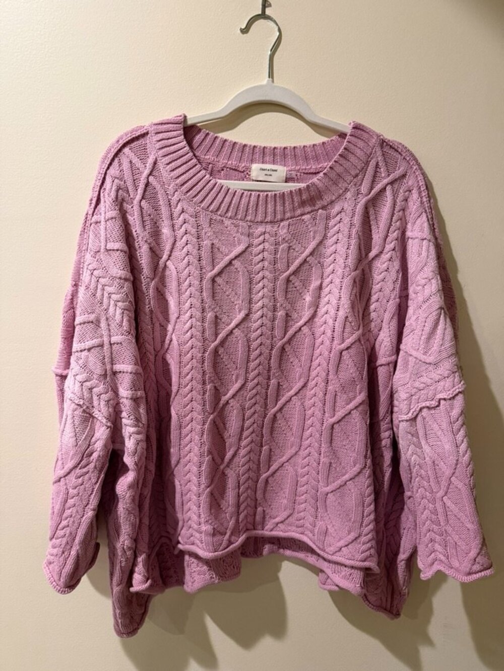 Plus-Size Davi & Dani Oversized Purple Fade Sweater